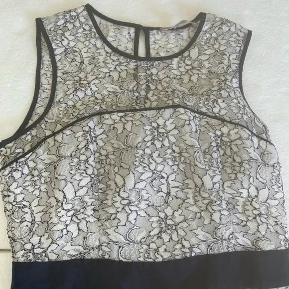 Banana republic white lace mini dress black detail sheath dress - Picture 6 of 11